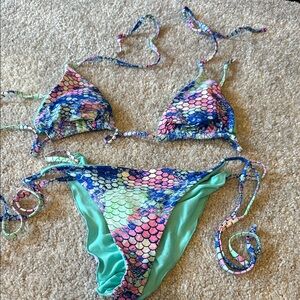 Colorful Mermaid Scale Kids Bikini